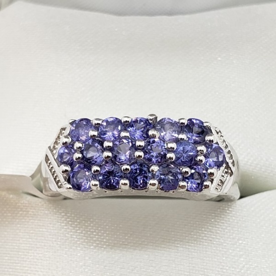 Silver Tanzanite 1.1ct. Ring