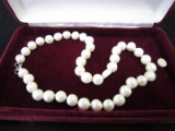 925 Stamped Clasp Pearl Necklace