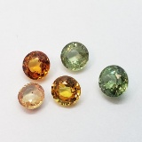 5 Fancy Color Genuine Sapphires 2ct.