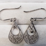 Silver Water Drop Style Earrings