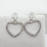 Sterling Silver Cz Heart Shaped Earrings