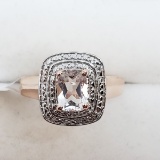 Rose Gold Plated Sterling Silver Morganite Ring