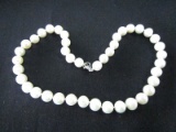 925 Stamped Clasp Pearl Necklace