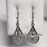 Silver Teardrop/Dangle Design Earrings