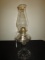 Clear Glass Aladdin Oil Lamp Scallop Motif w/ Bead Trim Hurricane Glass Top