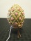 Ornate/Embellished Design Musical Egg Décor Rose Pattern Gilted