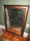 Wall Mounted Mirror w/ Antiqued Patina/Bead Trim Design Frame w/ Panel Back