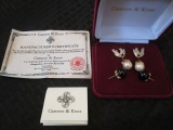 Camrose & Kross Jackie Kennedy Replica Faux Black/White Earrings w/ CoA
