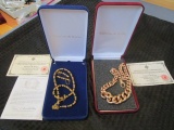 2 Camrose & Kross Jackie Kennedy Necklaces 1 Blue Bead Motif w/ Matching Earrings