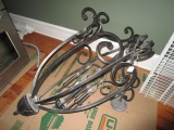 Antique Patina, Curled Design 9 Light Chandelier, Acanthus Leaf Base/Trim w/ Chain