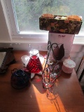 Candle Lot - Now Solutions Oil Diffuser, Votive Candles, Slag Glass Shade, Etc.