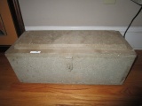 Gray Wooden Tool Box w/ Contents w/ Metal Clasp