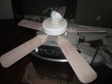 White Metal Ceiling Fan w/ Pine Wood Veneer Fans by Harbor Breeze