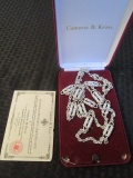 Camrose & Kross Jackie Kennedy Replica Silverplate/Blue Stone Design Necklace