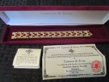 Camrose & Kross Jackie Kennedy Replica Clear Stone/Red Stone Square Cut Bracelet w/ CoA