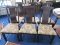 Set - 6 High Arched Back Dining Chairs Painted Dark Brown w/ Pheasant Upholstery Seats