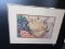 Kettle w/ Bowl of Grapes Original Water Color Artist Signed N. Bucher Framed/Matt