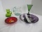 Lot - Amberina Hand Blown Glass Shallow Bowl Flared Rim