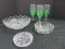 Lot - 3 Green To Clear Base Goblets