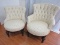 Super Unique Eastlake Style Contoured Tuffed Barrel Back Gentleman & Ladies Parlor Chairs