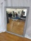 Large Gray Chalk Painted Frame Wall Mirror Chic Rustic Patina