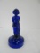 Cobalt Glass Figural Semi-Nude Lady Draped w/ Towel Lamp Base