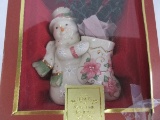 Lenox For The Holidays Petals & Pearls Snowman w/ Christmas Stocking