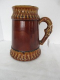 Large Stein Brown Glaze Embossed Band Design Base Stamped MCP