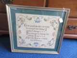 Serenity Prayer Needlework in Silvertone Antiqued Patina Frame/Matt