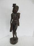 Carved Ironwood Nude Asian Woman Sculpture Statuette