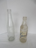 2 Vintage Glass Soda Pop Soft Drink Bottles Better Goulds Beverage & Clinton S.C.