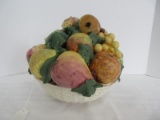 Italian Sculpture Majolica Style Fruit Basket Base Stamped