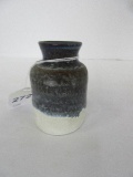 McWhirter Pottery Celo N.C. Mottled Drip Glaze Design Bud Vase Signed on Base