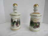 2 Genuine Porcelain Old Fitzgerald Prime Collectors Gallery S.C. Tricentennial Decanters