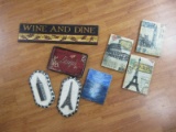 Lot - Molded Relief Eiffel Tower/Big Ben Wall Décor Wine & Dine 28 1/4