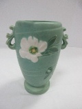 Weller Pottery Rudlor Pattern Raised Flower & Foliage Design Footed Vase