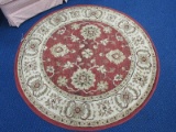 At Home Paige Collection 5' Round 100% Polypropylene Pile Rug