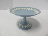 Wedgewood Embossed Queensware Pedestal Compote White Grape Vine Pattern