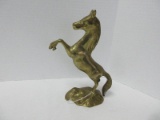 Brass Rearing Stallion Statuette
