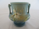 Roseville Pottery Iris Pattern Double Handled Footed Vase Circa 1938