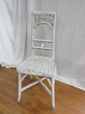Painted White Wicker Accent Chair