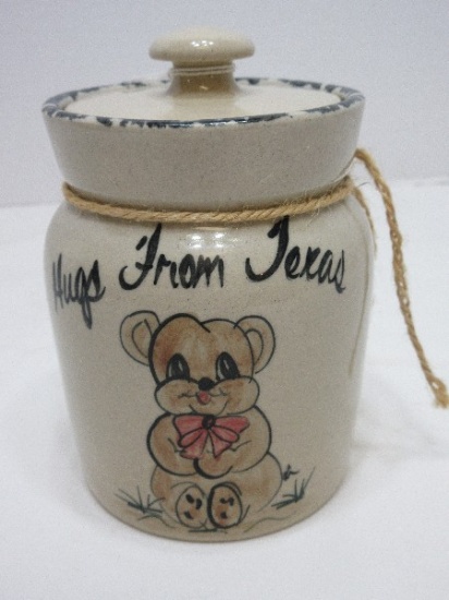 Texas Imagineering Pottery Covered Jar "Marshall" Type Hand Turned/Painted