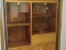 Custom Made Oak Cabinet Contemporary Modern Design w/ Built in Light, Smoke Glass Panels