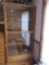 Oak Display Cabinet w/ Built in Lighting Glass Panel Doors & Base Drawers