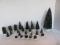 Lot - Department 56 Village Collection Frosted/Flocked Topiaries & Sisal Trees