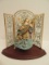Hallmark Holiday Decoration Heavenly Minstrel Angel Figurine w/ Decorative Glass Triptych