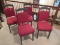 Set - Grey Chalk Paint Side Chairs w/ Maroon Upholstered Backs/Seats