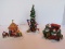 Lot - Department 56 Figurines Decorating A Tree, Elves Tangled Electric Lights