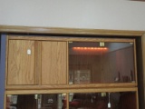 Custom Made Oak Cabinet Contemporary Modern Design Double Oak/Smoke Glass Panel Doors