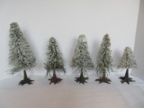 5 Department 56 Flocked Trees